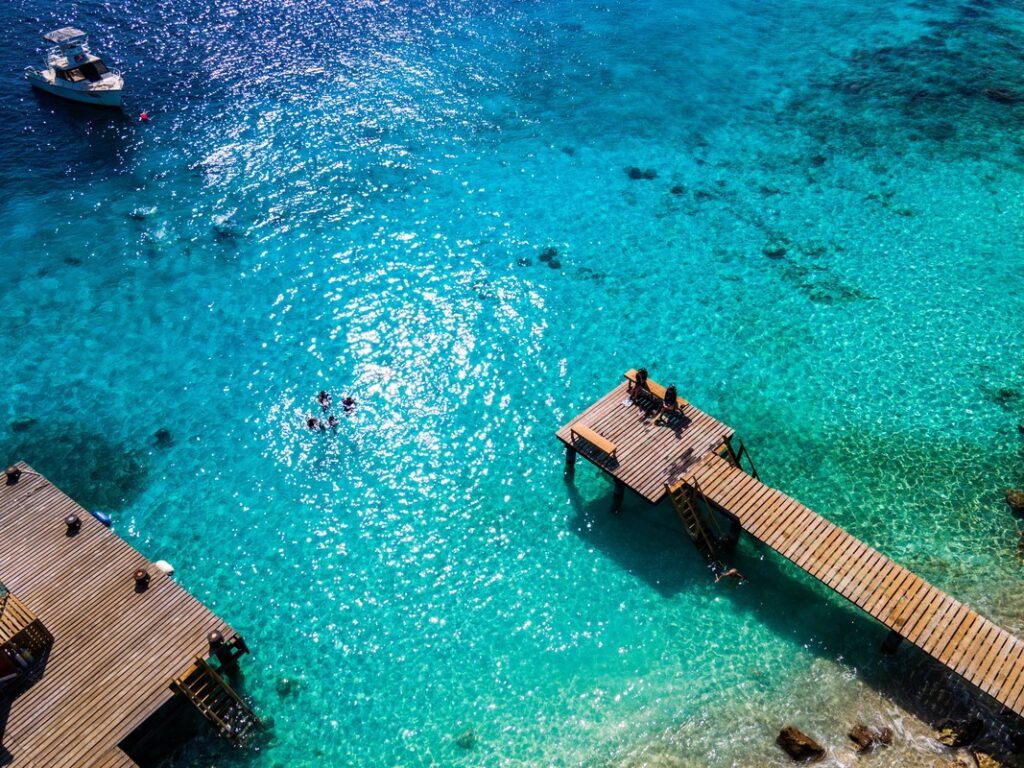 Bonaire steg Sea Ocean Bonaire Tauchen
