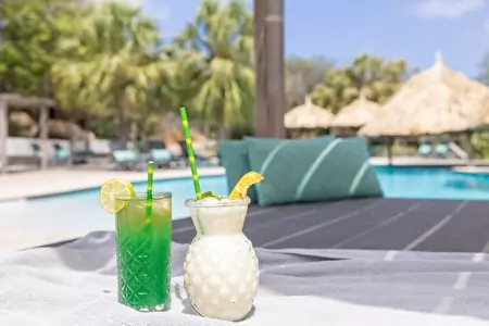 Pool Karibik Curacao Tauchen Curacao Urlaub Drinks