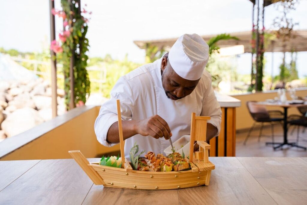Sushi boot Restaurant golden Rock Resort auf Statia