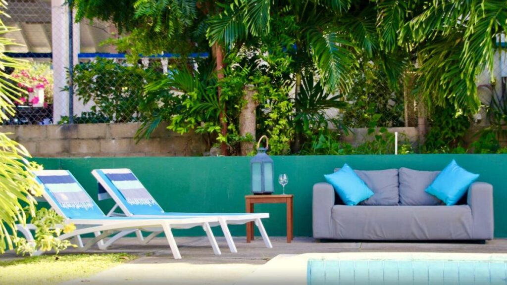 Statia Pool Luxus Kitchen Apartment Karibik urlaub luxus urlaub Statia